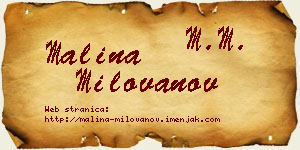 Malina Milovanov vizit kartica